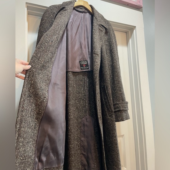 Vintage 1950s Tweed Overcoat by Curlee Clothes - Picture 7 of 16